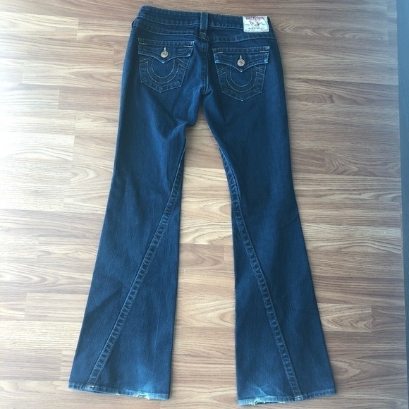 True Religion Boot Cut Leg Dark Wash Jeans Size 26 - Picture 15 of 16